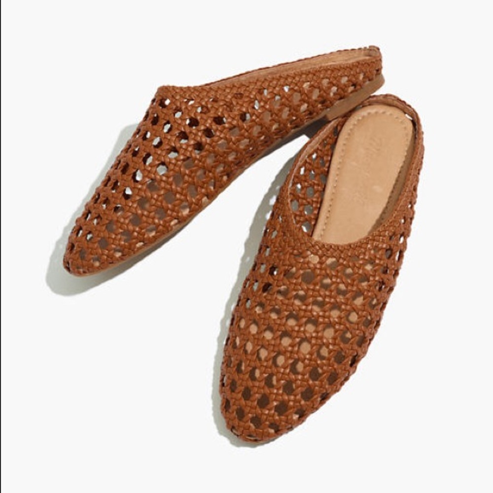 Madewell basketweave caned leather mules
